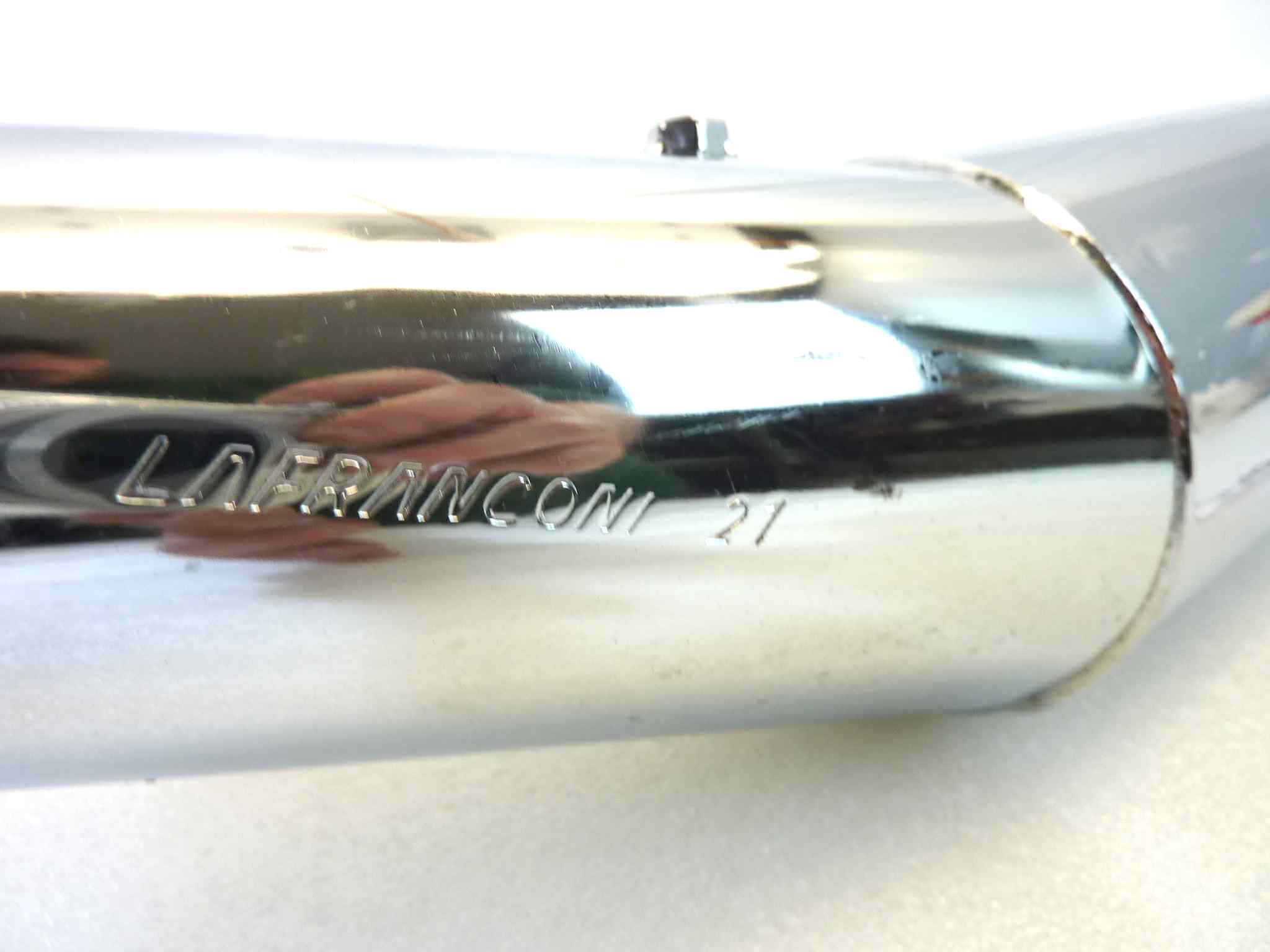 Marmitta Moto Guzzi Nevada 350 750 sinistra Lafraconi 21 S3160 B 536235 silenziatore scarico terminale muffler NUOVO fondo di magazzino, vedi foto LEGGI DESCRIZIONE riporta un difetto evidente sulla cromatura ma rimane nella parte interna - immagine 7