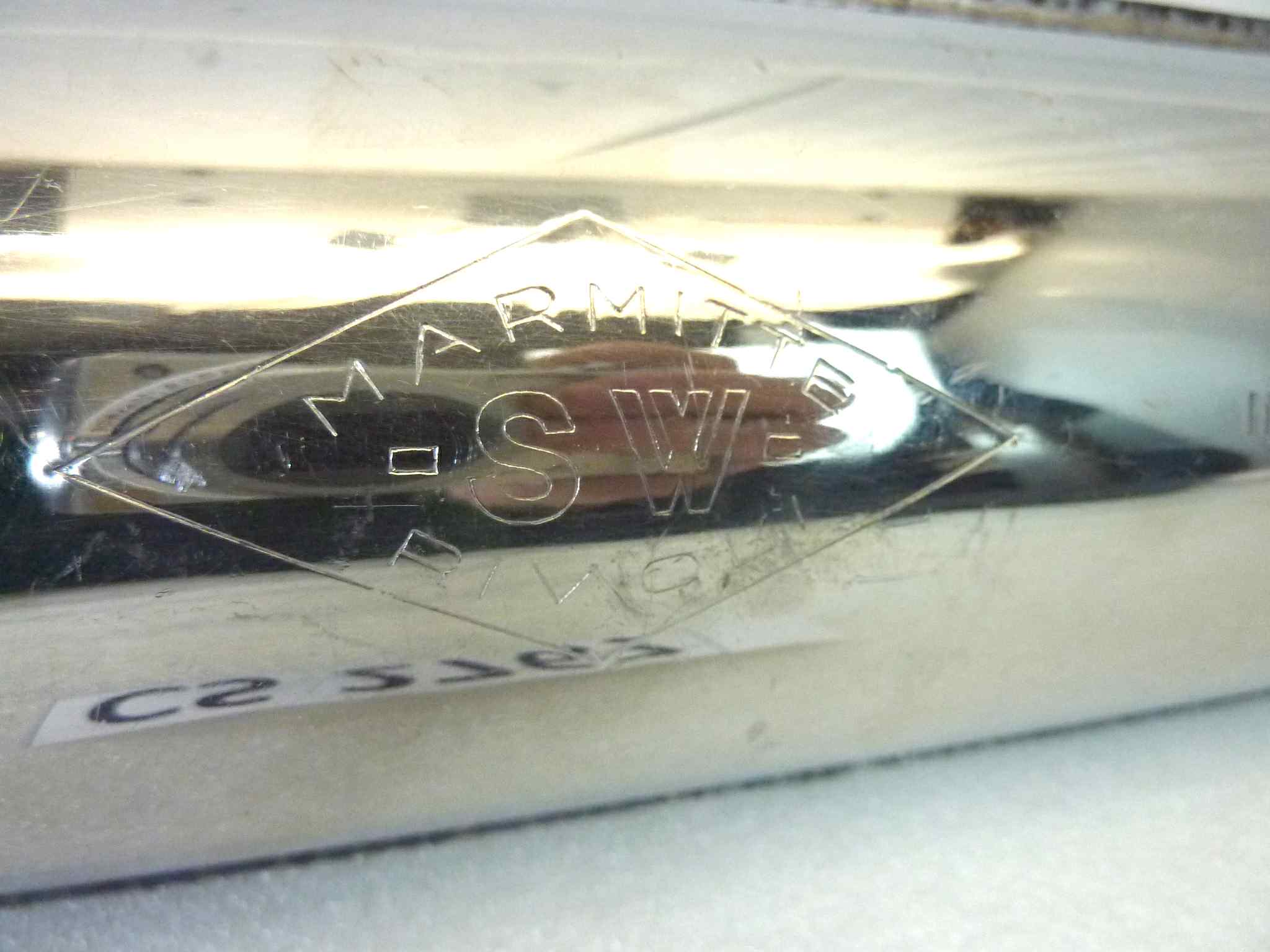 Coppia marmitte SW Rivoli benelli Guzzi Morini gilera moto epoca IGM 182S silenziatore scarico terminale muffler diametro imobcco 35 mm - lunghezza tot 6890 mm - distanza imbocco/staffa 29-33 mm - immagine 2