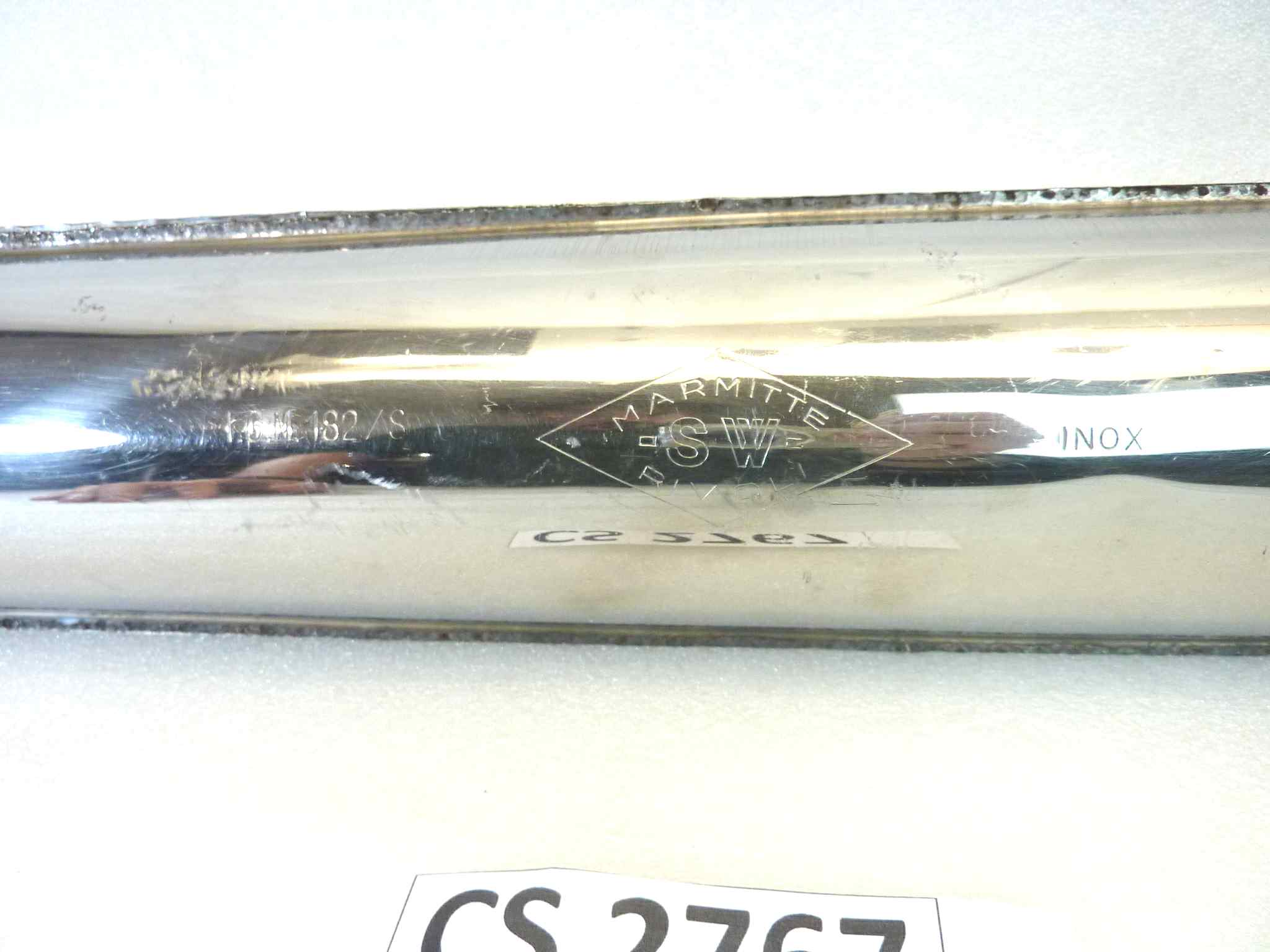 Coppia marmitte SW Rivoli benelli Guzzi Morini gilera moto epoca IGM 182S silenziatore scarico terminale muffler diametro imobcco 35 mm - lunghezza tot 6890 mm - distanza imbocco/staffa 29-33 mm - immagine 4