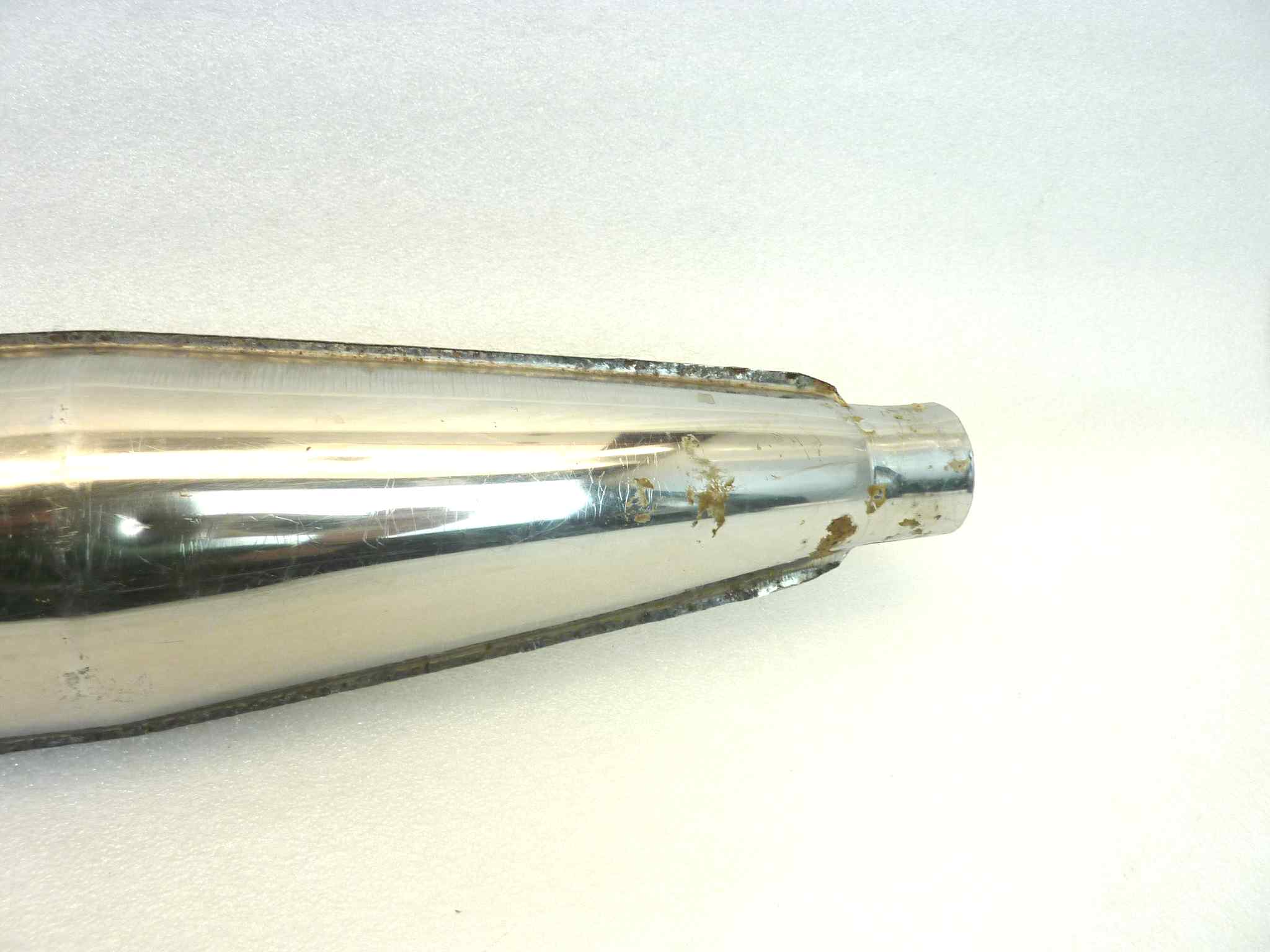 Coppia marmitte SW Rivoli benelli Guzzi Morini gilera moto epoca IGM 182S silenziatore scarico terminale muffler diametro imobcco 35 mm - lunghezza tot 6890 mm - distanza imbocco/staffa 29-33 mm - immagine 5