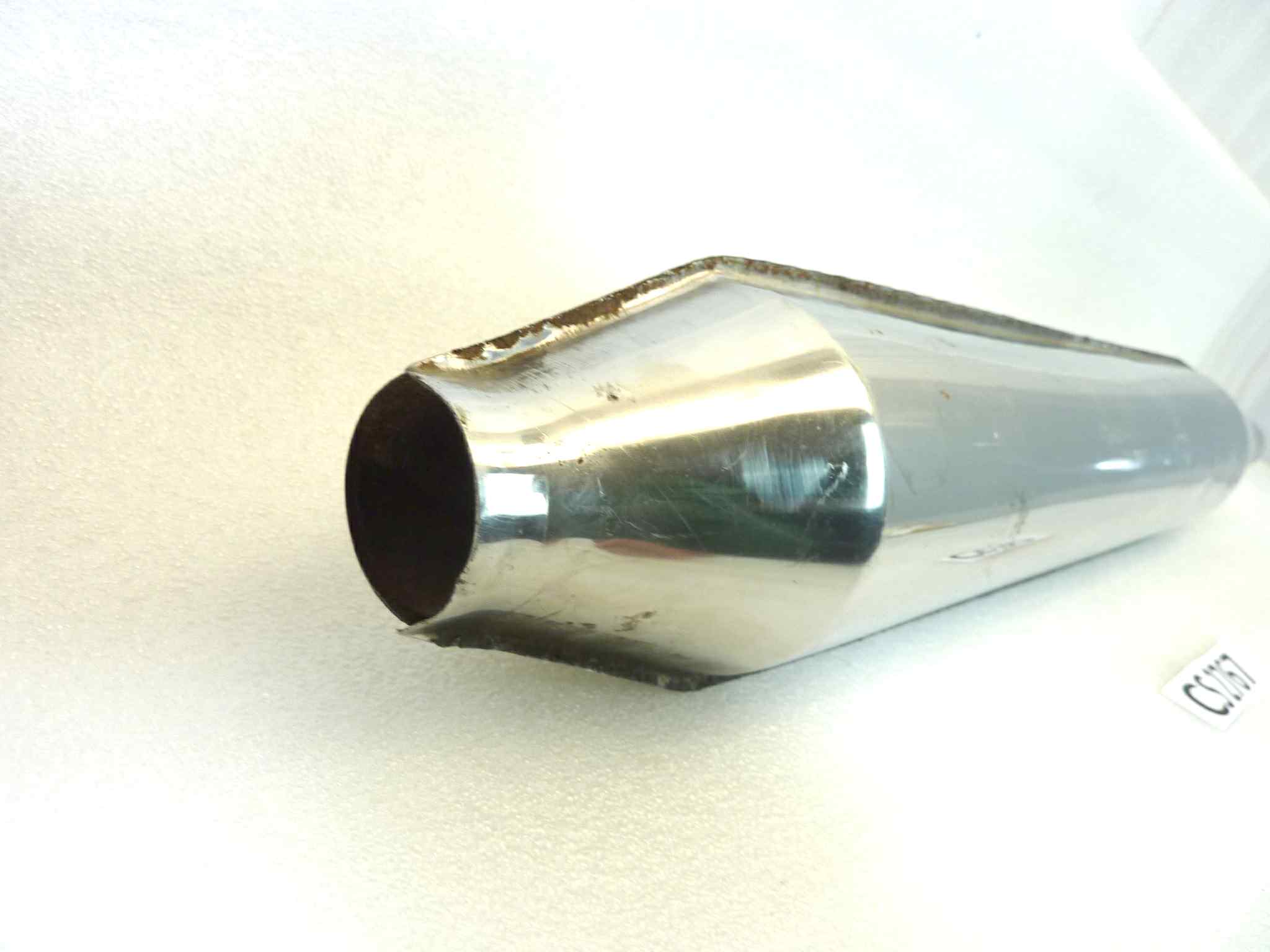 Coppia marmitte SW Rivoli benelli Guzzi Morini gilera moto epoca IGM 182S silenziatore scarico terminale muffler diametro imobcco 35 mm - lunghezza tot 6890 mm - distanza imbocco/staffa 29-33 mm - immagine 7