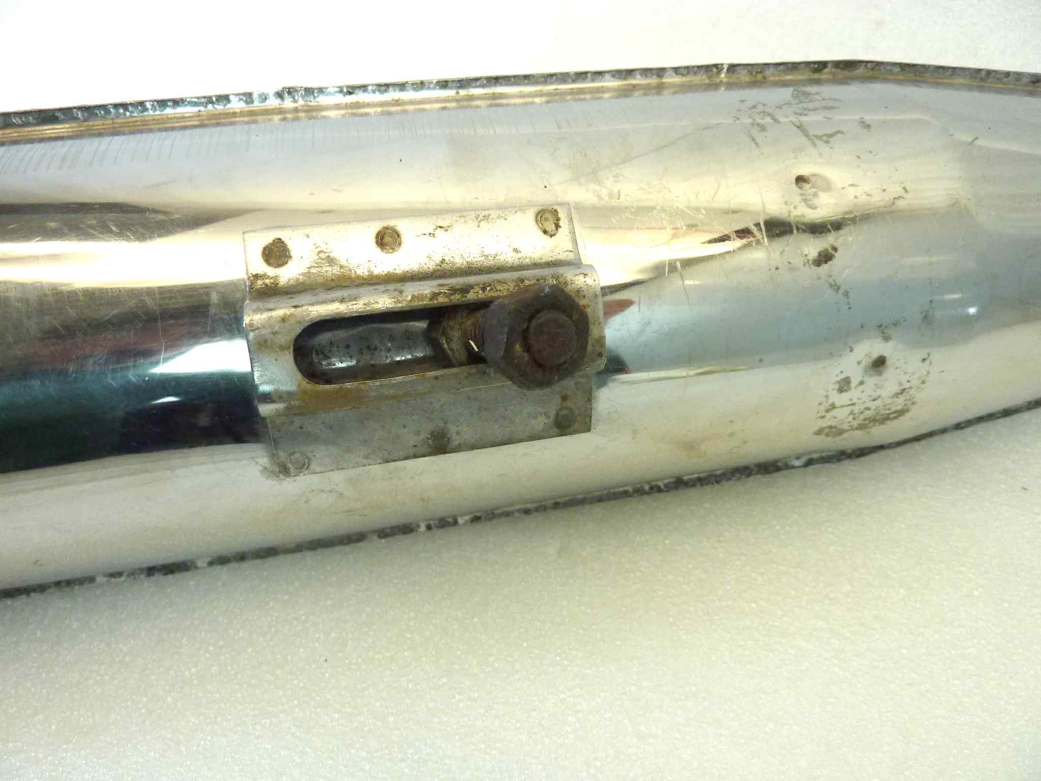 Coppia marmitte SW Rivoli benelli Guzzi Morini gilera moto epoca IGM 182S silenziatore scarico terminale muffler diametro imobcco 35 mm - lunghezza tot 6890 mm - distanza imbocco/staffa 29-33 mm - immagine 11