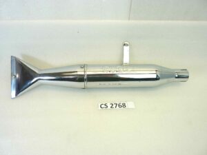 Marmitta Moto Guzzi destra silenziatore scarico terminale muffler diametro imbocco 40 mm - lunghezza tot 560 mm - distanza imbocco/staffa 185 mm - altezza staffa 75 mm NUOVO fondo di magazzino, vedi foto LEGGI DESCRIZIONE