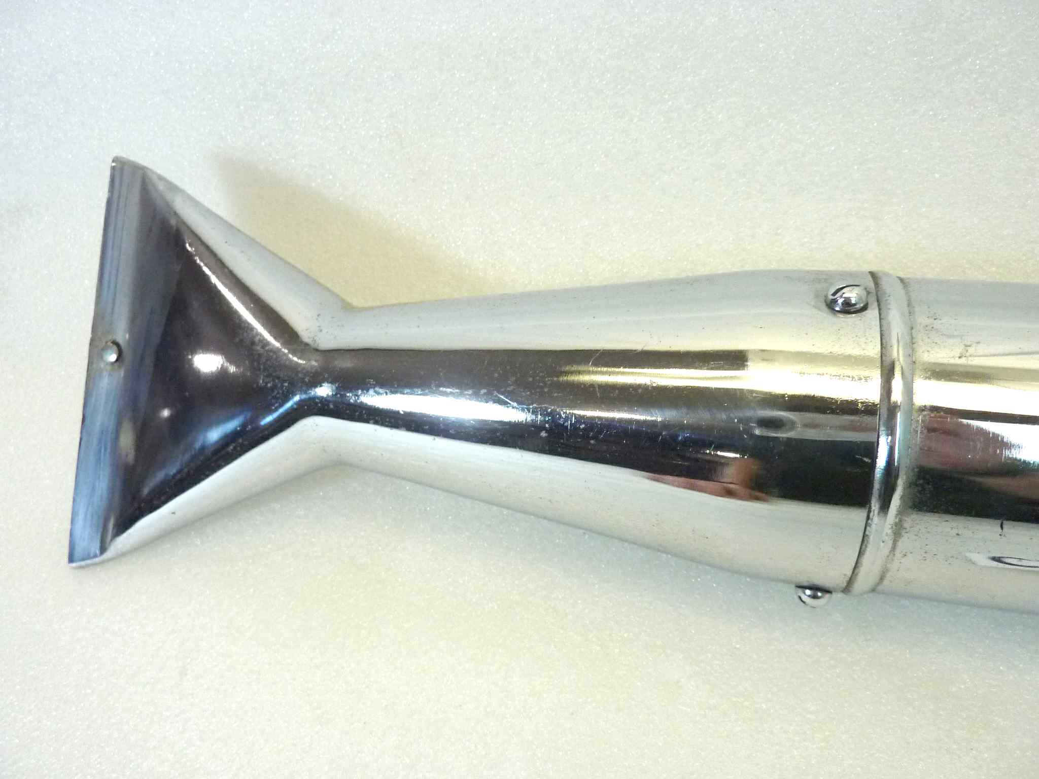 Marmitta Moto Guzzi destra silenziatore scarico terminale muffler diametro imbocco 40 mm - lunghezza tot 560 mm - distanza imbocco/staffa 185 mm - altezza staffa 75 mm NUOVO fondo di magazzino, vedi foto LEGGI DESCRIZIONE - immagine 5