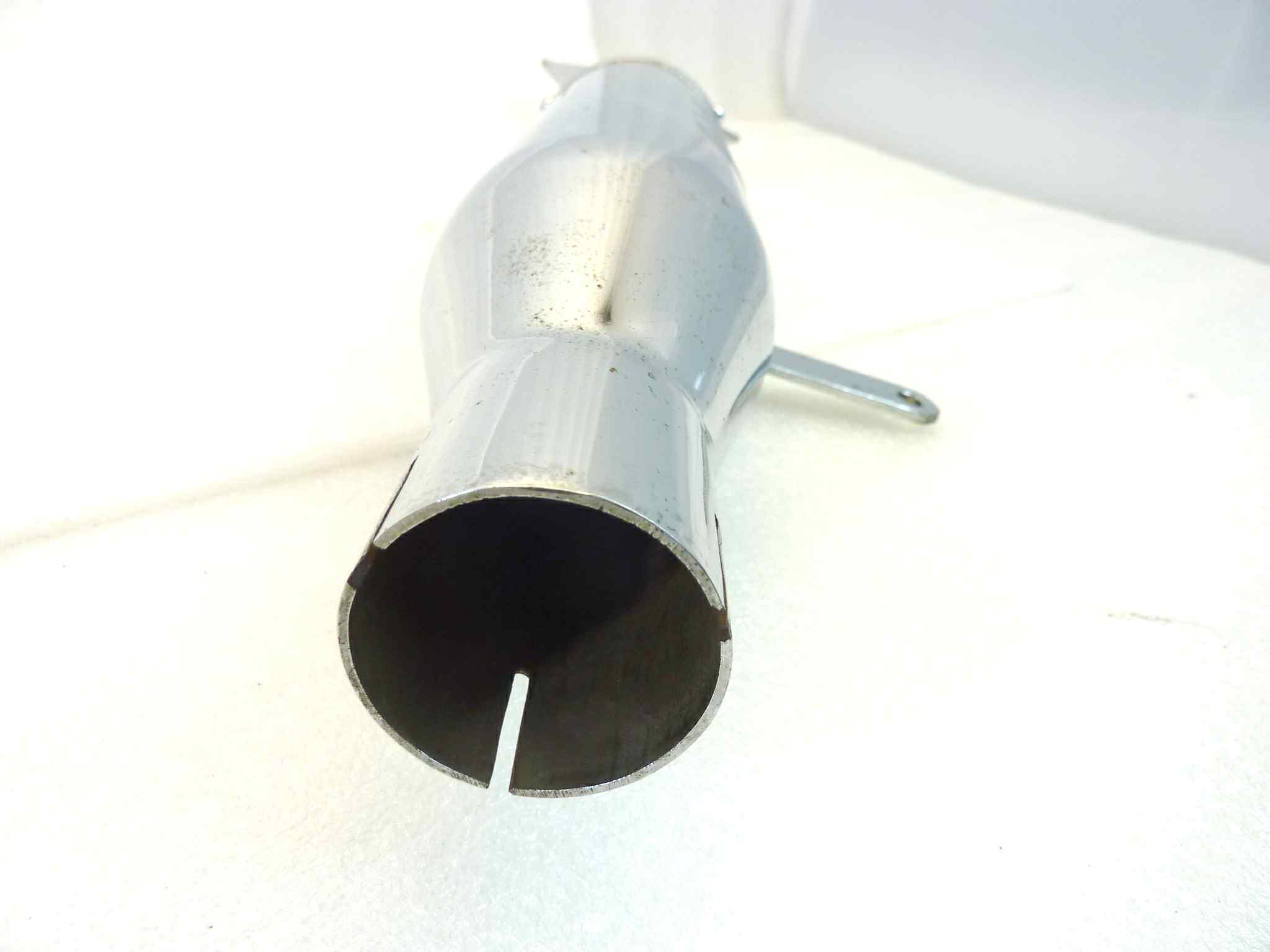 Marmitta Moto Guzzi destra silenziatore scarico terminale muffler diametro imbocco 40 mm - lunghezza tot 560 mm - distanza imbocco/staffa 185 mm - altezza staffa 75 mm NUOVO fondo di magazzino, vedi foto LEGGI DESCRIZIONE - immagine 13
