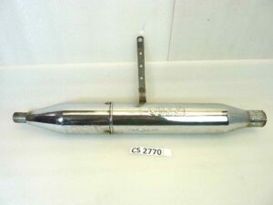 Marmitta Guzzi IGM 123S silenziatore scarico terminale muffler lunghezza tot 685 mm - diametro imbocco 44 mm - distanza imbocco/staffa 340 mm