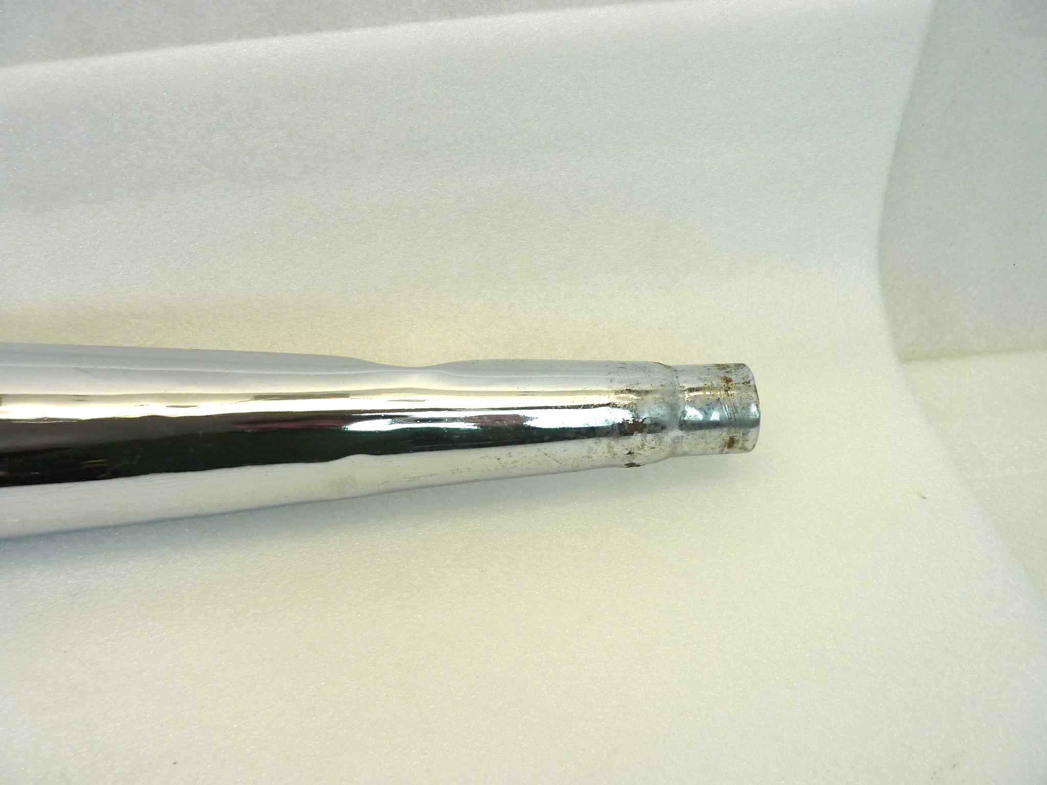 Marmitta moto epoca Guzzi Benelli Morini gilera silenziatore scarico terminale muffler diametro imbocco 36 mm - lunghezza tot 820 mm - distanza imbocco/staffa 430 mm - immagine 3