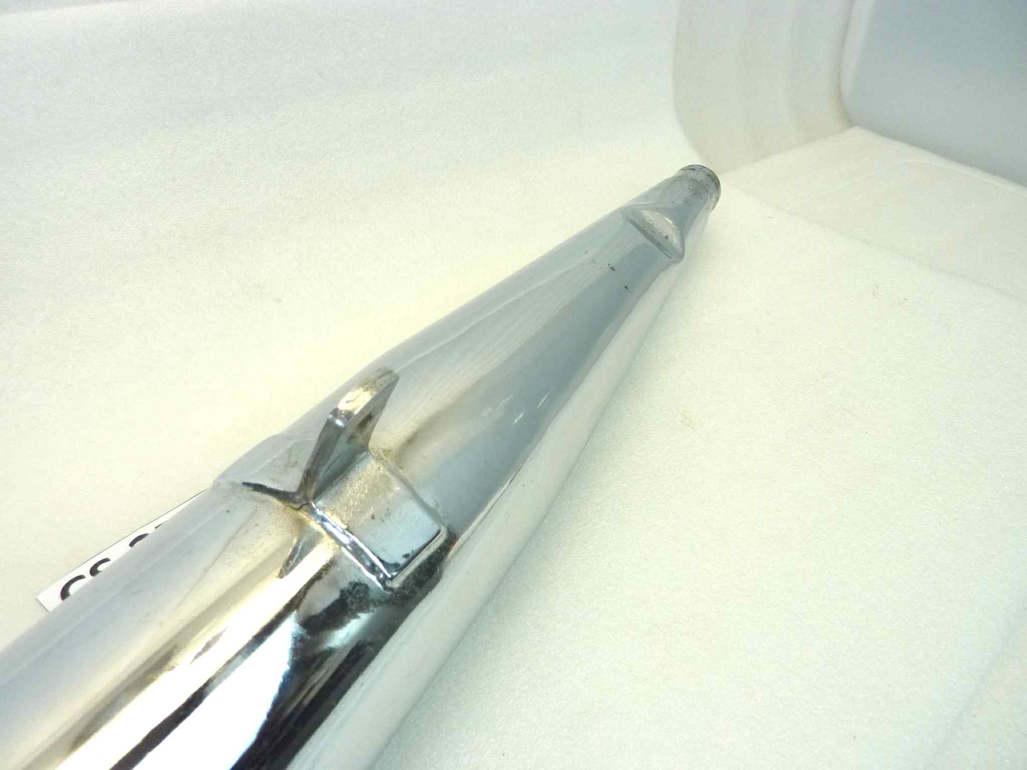 Marmitta moto epoca Guzzi Benelli Morini gilera silenziatore scarico terminale muffler diametro imbocco 36 mm - lunghezza tot 820 mm - distanza imbocco/staffa 430 mm - immagine 4