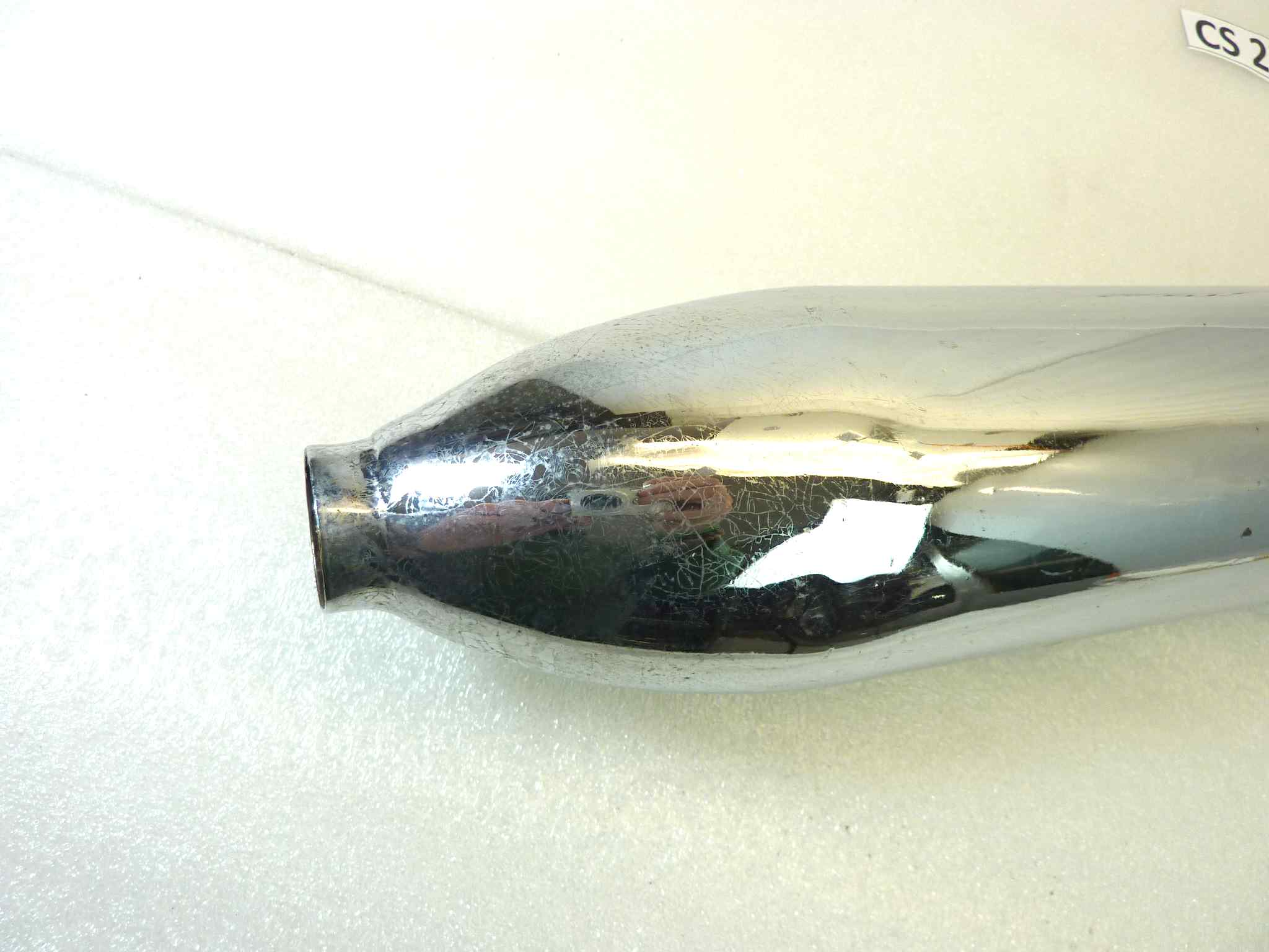 Marmitta moto epoca Guzzi Benelli Morini gilera silenziatore scarico terminale muffler diametro imbocco 36 mm - lunghezza tot 820 mm - distanza imbocco/staffa 430 mm - immagine 8