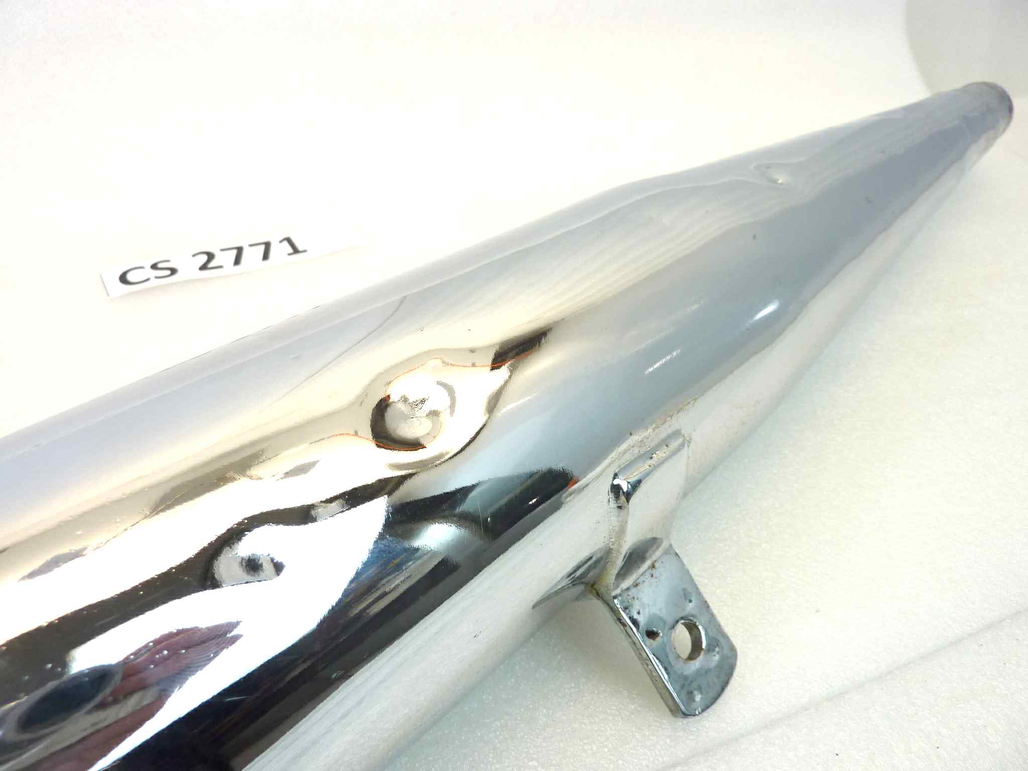 Marmitta moto epoca Guzzi Benelli Morini gilera silenziatore scarico terminale muffler diametro imbocco 36 mm - lunghezza tot 820 mm - distanza imbocco/staffa 430 mm - immagine 10