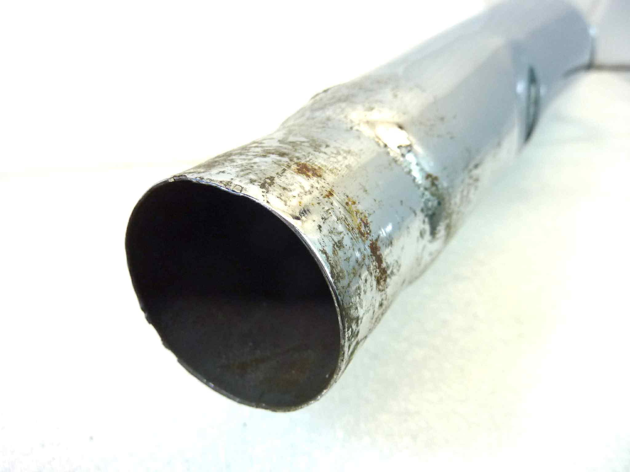 Marmitta moto epoca Guzzi Benelli Morini gilera silenziatore scarico terminale muffler diametro imbocco 36 mm - lunghezza tot 820 mm - distanza imbocco/staffa 430 mm - immagine 17