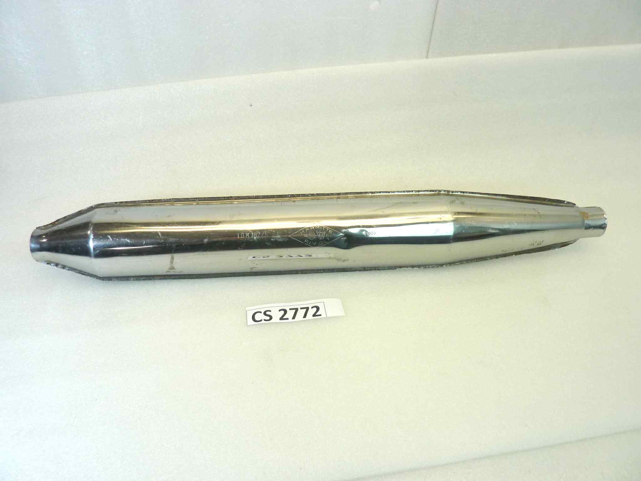 Coppia marmitte SW Rivoli benelli Guzzi Morini gilera moto epoca IGM 182S silenziatore scarico terminale muffler diametro imobcco 35 mm - lunghezza tot 6890 mm - distanza imbocco/staffa 29-33 mm