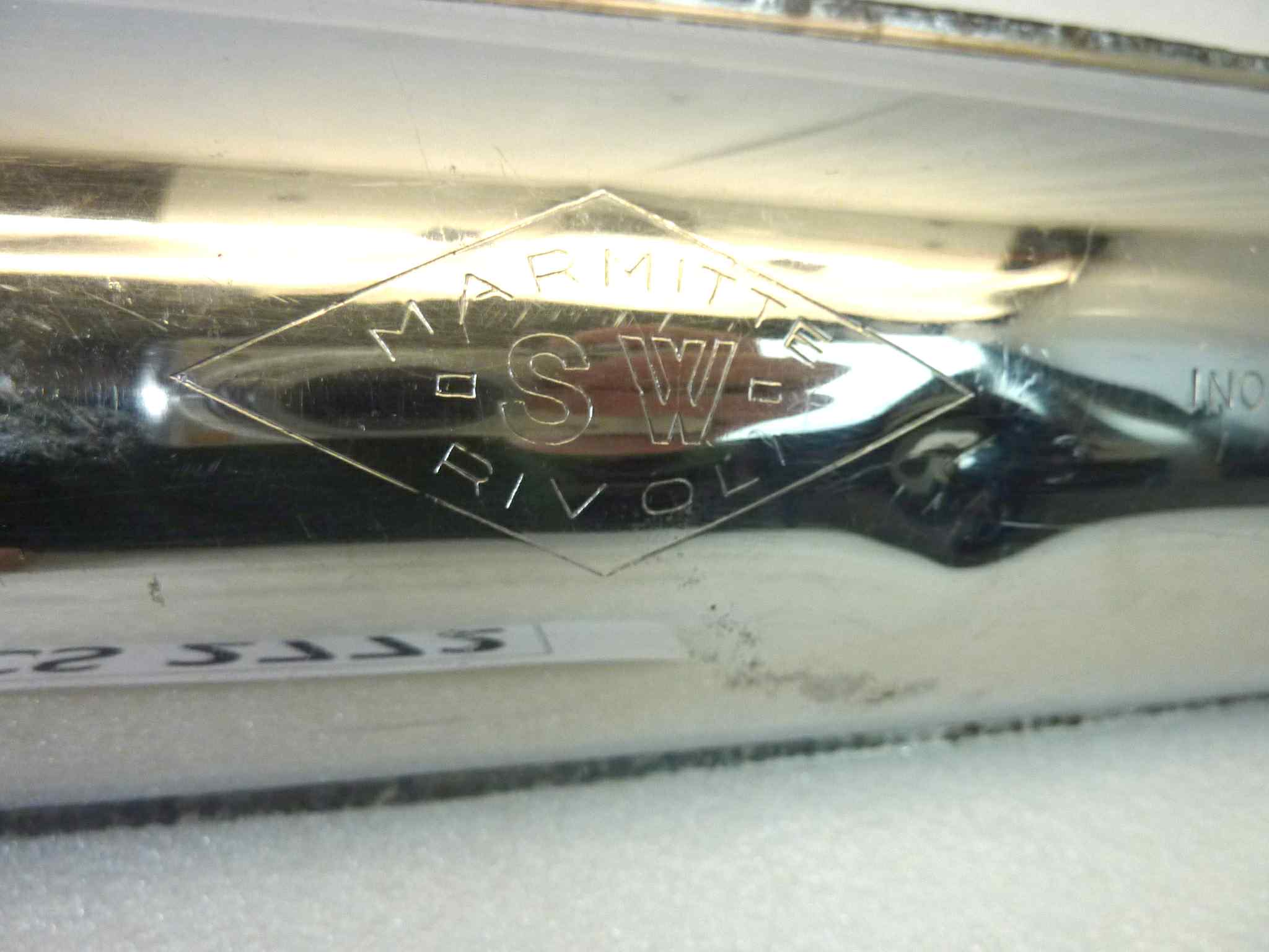 Coppia marmitte SW Rivoli benelli Guzzi Morini gilera moto epoca IGM 182S silenziatore scarico terminale muffler diametro imobcco 35 mm - lunghezza tot 6890 mm - distanza imbocco/staffa 29-33 mm - immagine 2
