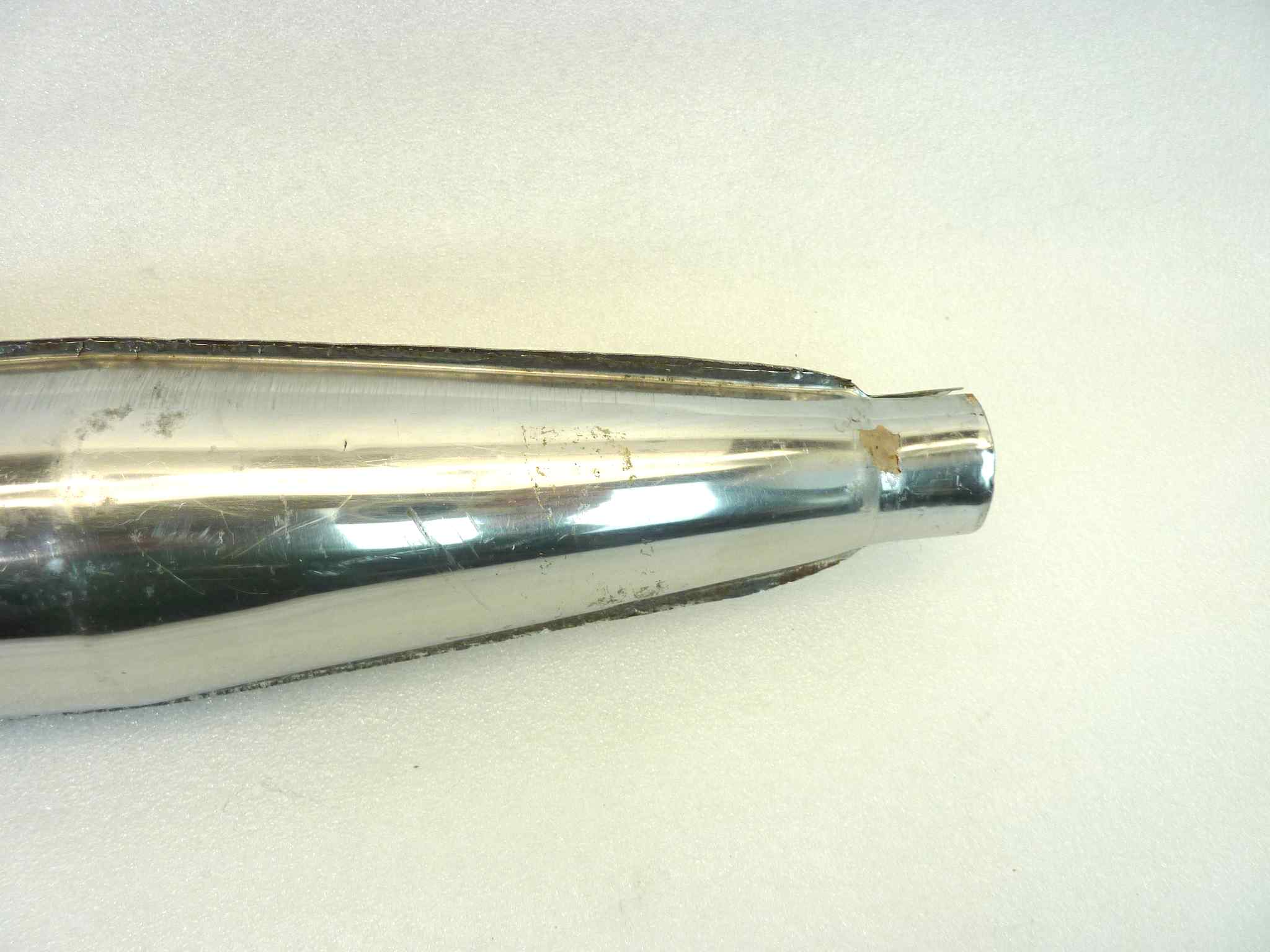 Coppia marmitte SW Rivoli benelli Guzzi Morini gilera moto epoca IGM 182S silenziatore scarico terminale muffler diametro imobcco 35 mm - lunghezza tot 6890 mm - distanza imbocco/staffa 29-33 mm - immagine 6