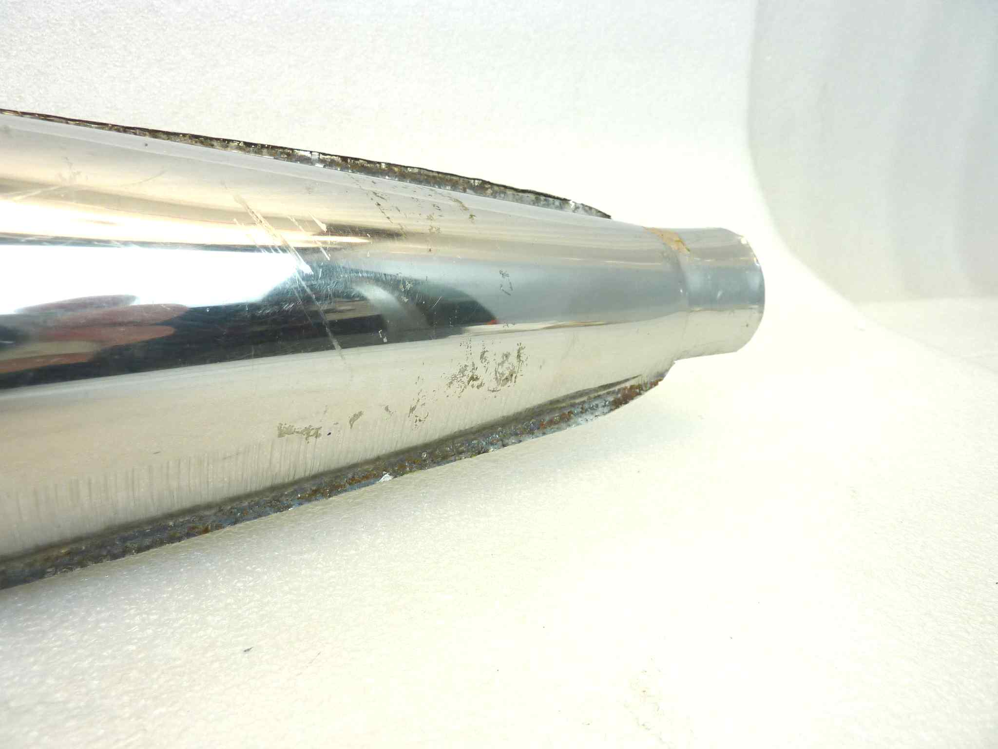 Coppia marmitte SW Rivoli benelli Guzzi Morini gilera moto epoca IGM 182S silenziatore scarico terminale muffler diametro imobcco 35 mm - lunghezza tot 6890 mm - distanza imbocco/staffa 29-33 mm - immagine 7