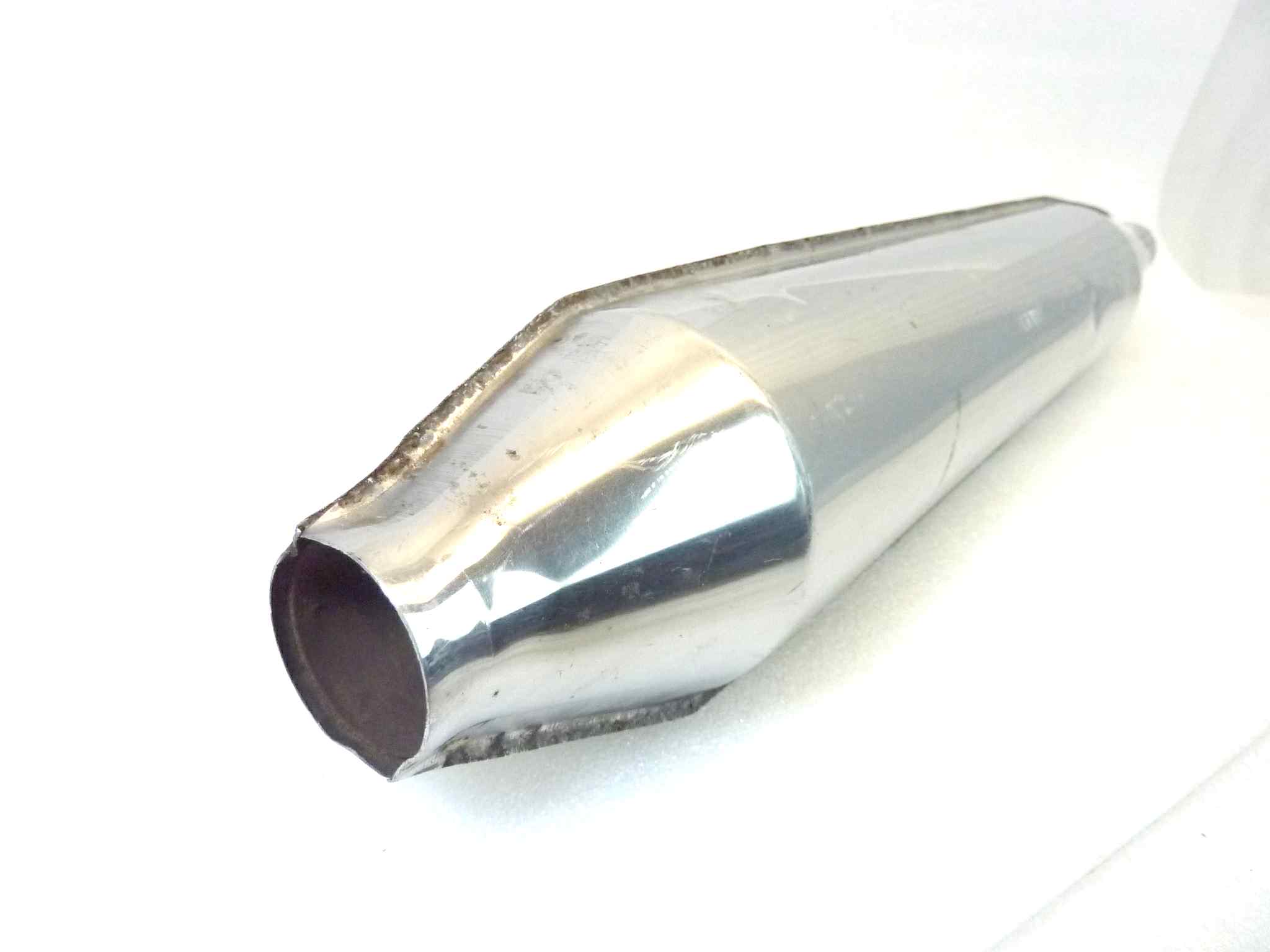 Coppia marmitte SW Rivoli benelli Guzzi Morini gilera moto epoca IGM 182S silenziatore scarico terminale muffler diametro imobcco 35 mm - lunghezza tot 6890 mm - distanza imbocco/staffa 29-33 mm - immagine 8