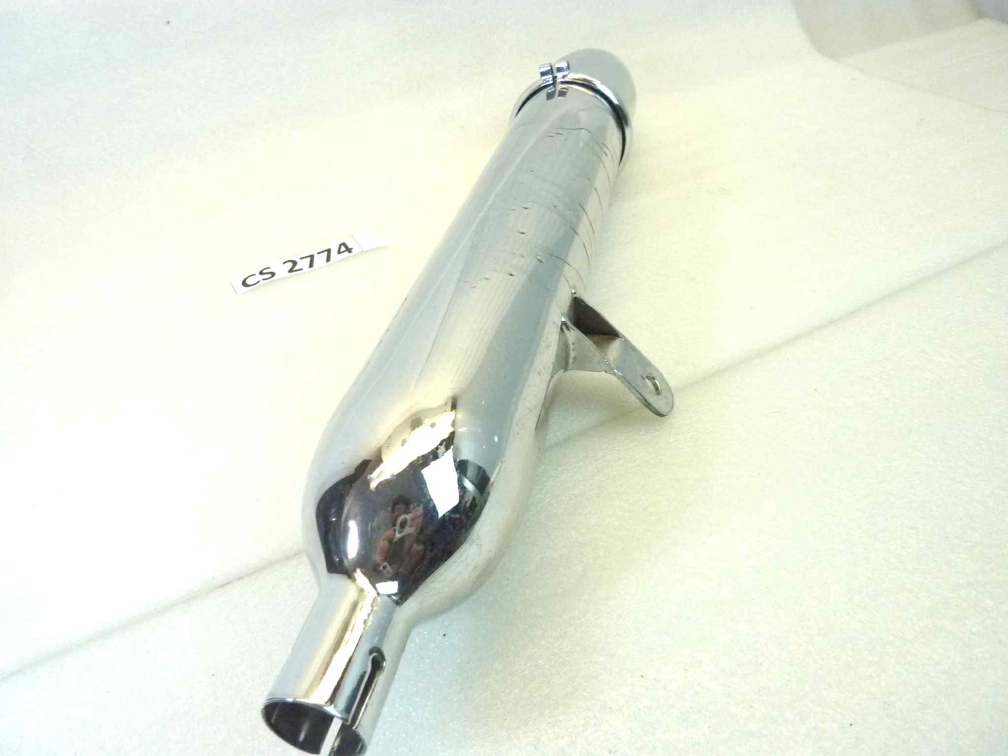 Marmitta moto epoca Guzzi Benelli Morini gilera silenziatore scarico terminale muffler diametro imbocco 28 mm - lunghezza tot 600 mm - distanza imbocco/staffa 215 mm - immagine 7