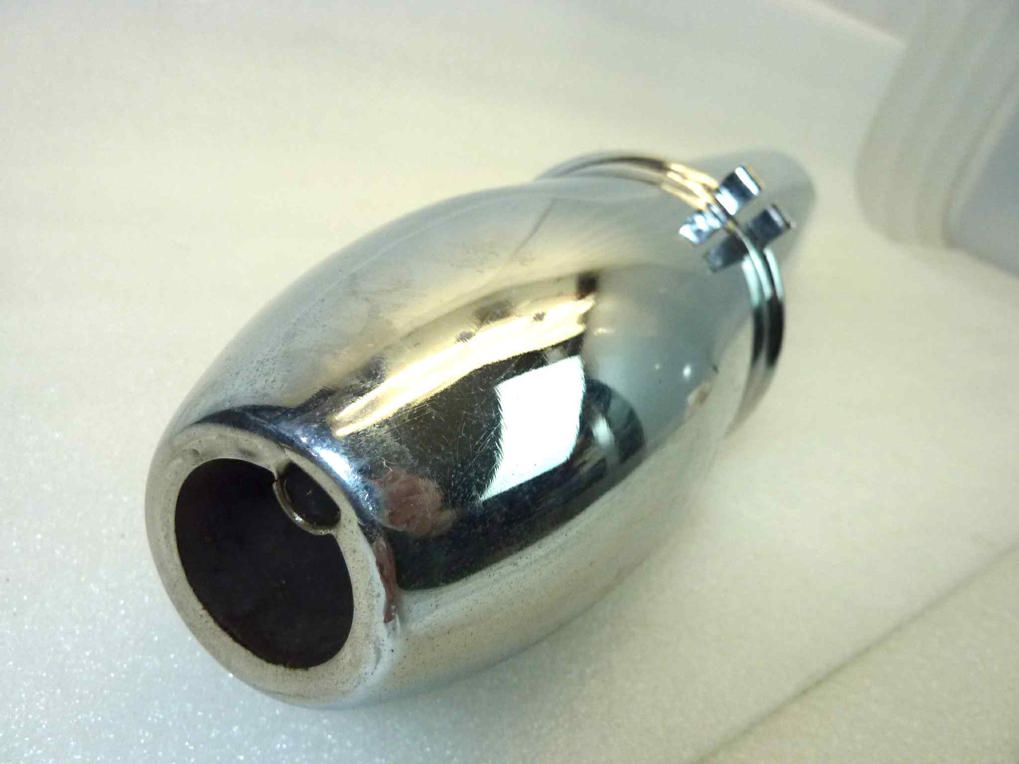 Marmitta moto epoca Guzzi Benelli Morini gilera silenziatore scarico terminale muffler diametro imbocco 28 mm - lunghezza tot 600 mm - distanza imbocco/staffa 215 mm - immagine 9