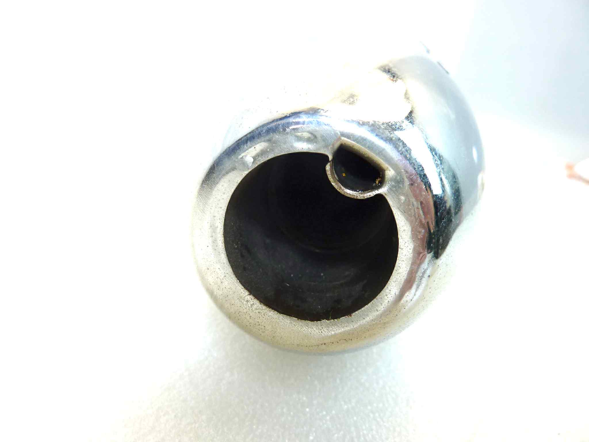 Marmitta moto epoca Guzzi Benelli Morini gilera silenziatore scarico terminale muffler diametro imbocco 28 mm - lunghezza tot 600 mm - distanza imbocco/staffa 215 mm - immagine 10