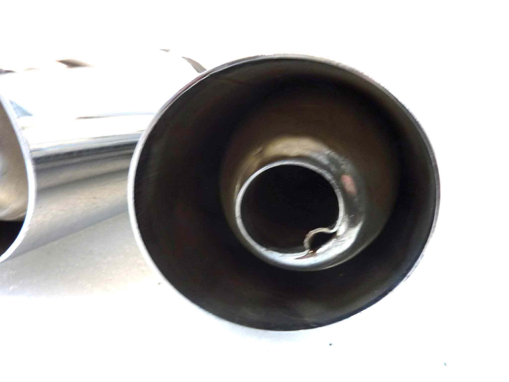Coppia marmitta moto epoca Guzzi Benelli Morini Ducati Gilera silenziatore scarico terminale muffler lunghezza tot 850 mm - diametro imbocco 32 mm - distanza staffa/imbocco 250 mm - immagine 19