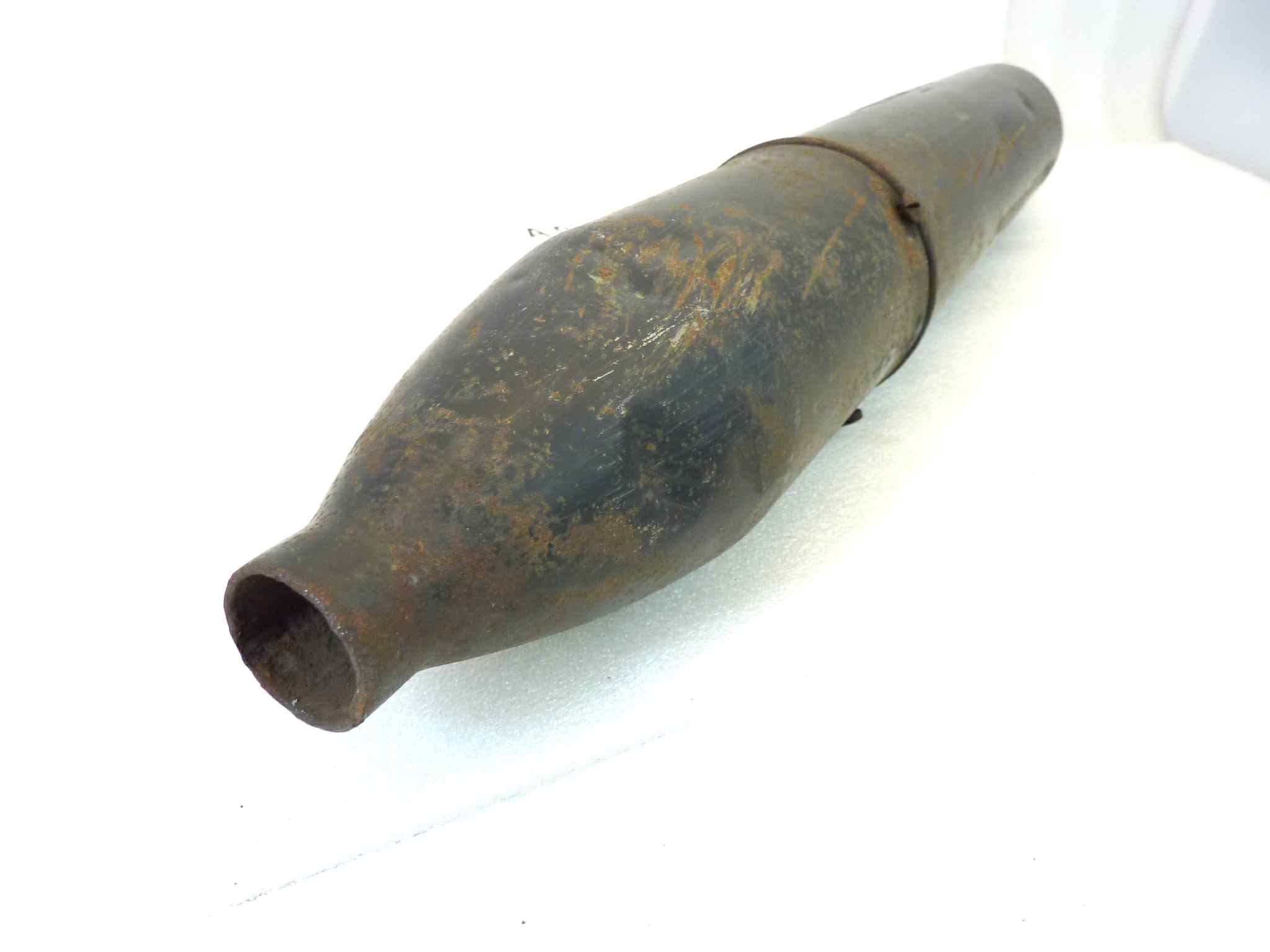 Marmitta Moto Guzzi app GM 297/59 S brevetto 195 TZ silenziatore scarico terminale muffler diametro imbocco 36 mm - lunghezza tot 670 mm - distanza imbocco/staffa 355 mm - immagine 7