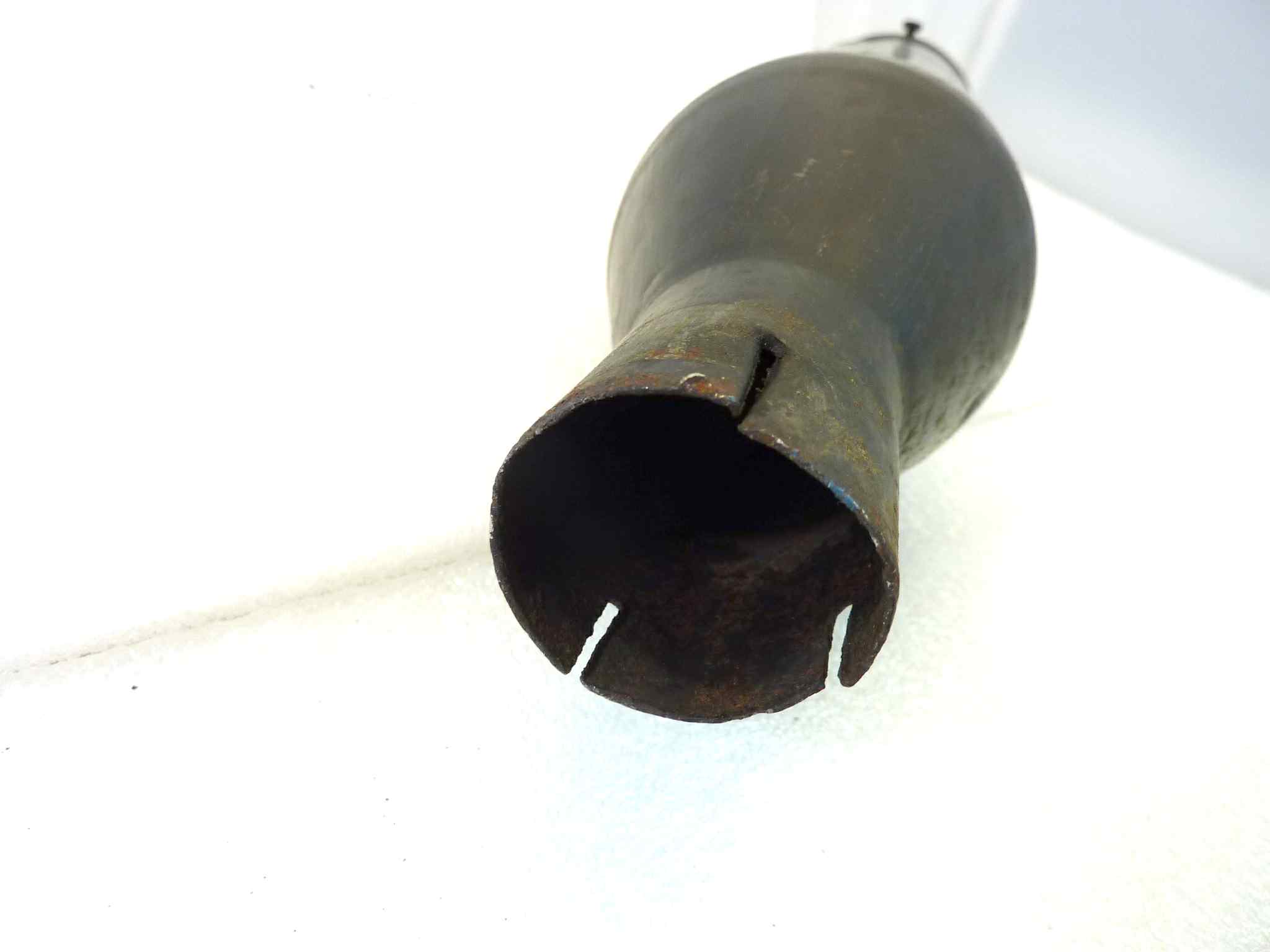 Marmitta Moto Guzzi app GM 297/59 S brevetto 195 TZ silenziatore scarico terminale muffler diametro imbocco 36 mm - lunghezza tot 670 mm - distanza imbocco/staffa 355 mm - immagine 11