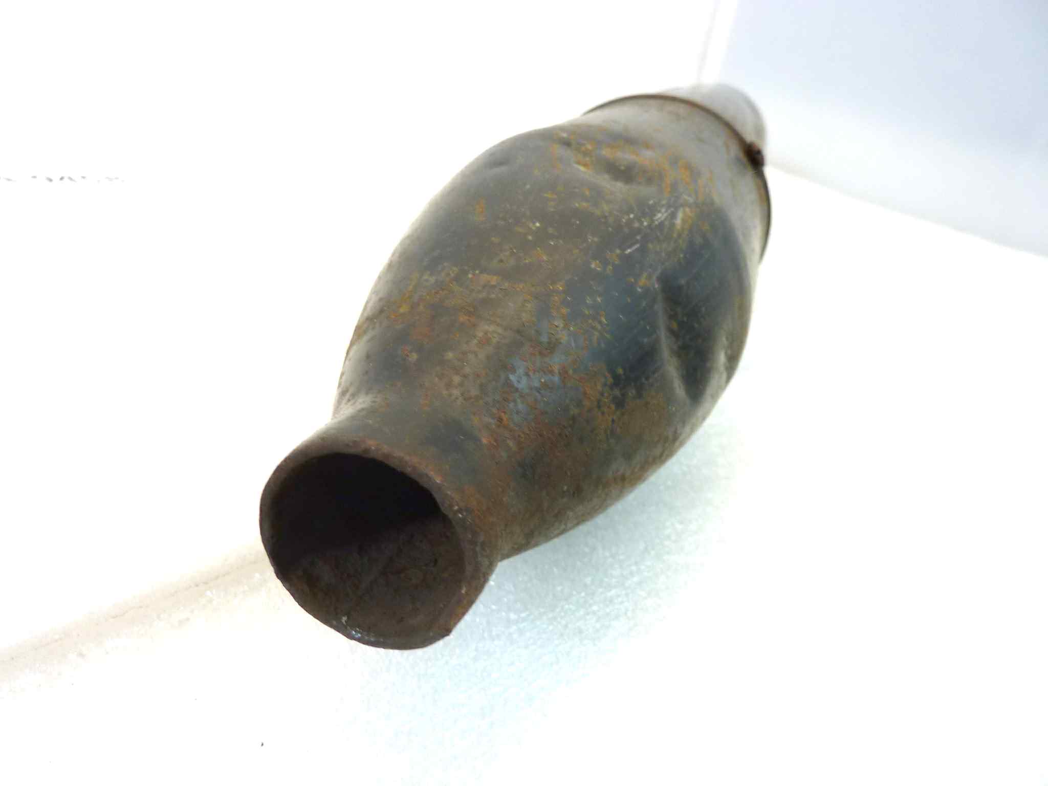 Marmitta Moto Guzzi app GM 297/59 S brevetto 195 TZ silenziatore scarico terminale muffler diametro imbocco 36 mm - lunghezza tot 670 mm - distanza imbocco/staffa 355 mm - immagine 15