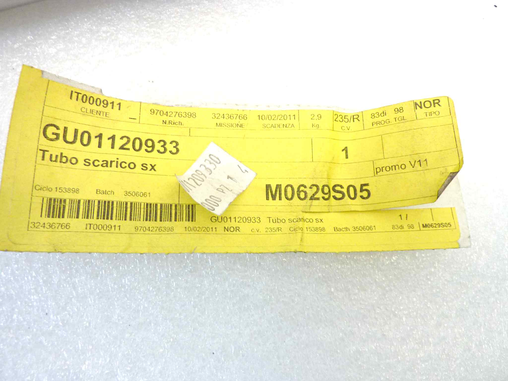 Collettore scarico sinistro Guzzi V11 Sport 1999 - 2001 V11 Le Mans Naked Scura 2001 - 2002 cod GU01120933 TO130S NUOVO fondo di magazzino, vedi foto, LEGGI DESCRIZIONE - immagine 3
