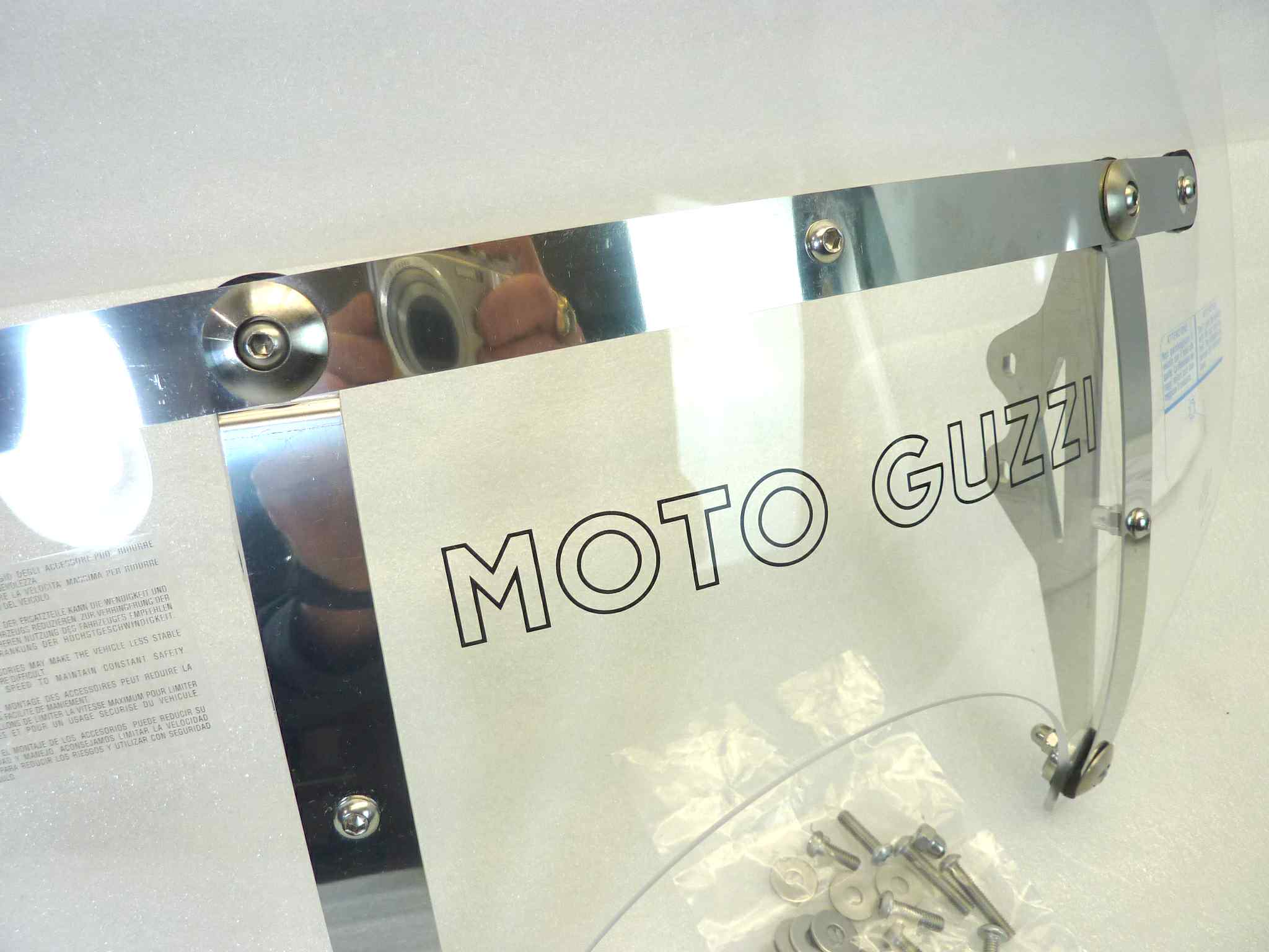 Plexiglass parabrezza Guzzi California Aquila Nera minuteria come da foto cupolino con difetti NUOVO fondo di magazzino, vedi foto, LEGGI DESCRIZIONE - immagine 4