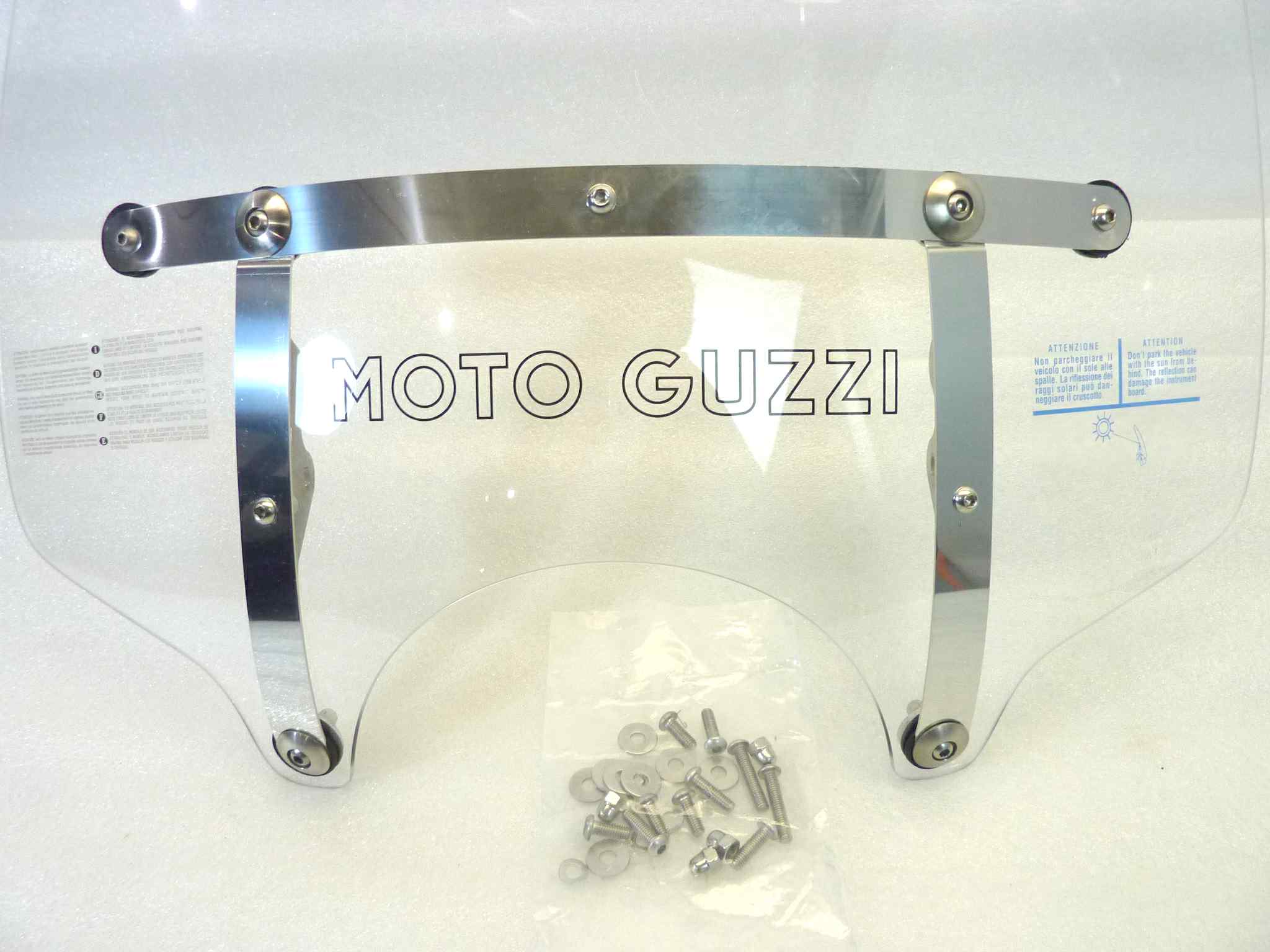 Plexiglass parabrezza Guzzi California Aquila Nera minuteria come da foto cupolino con difetti NUOVO fondo di magazzino, vedi foto, LEGGI DESCRIZIONE - immagine 5