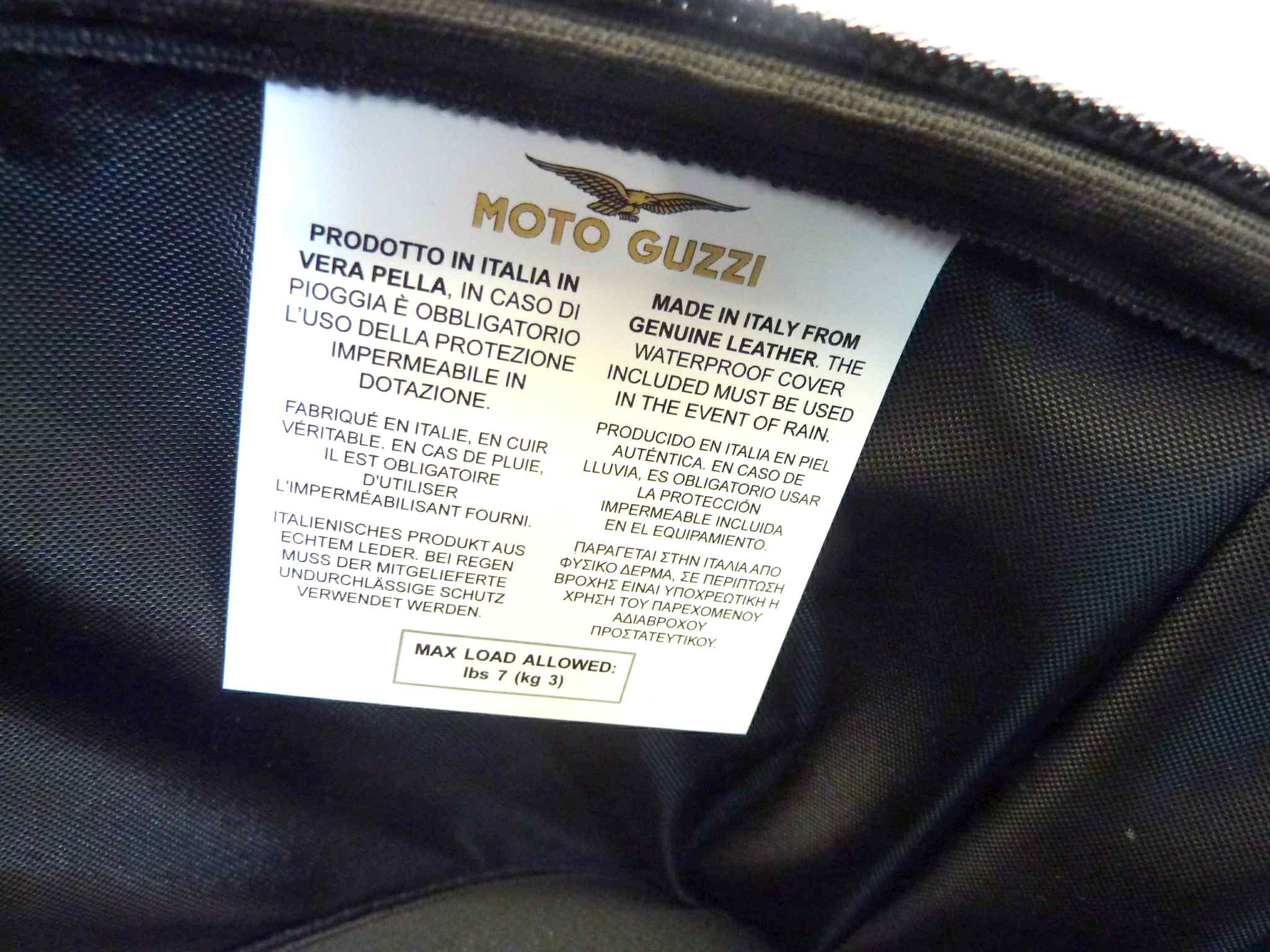 Borsa serbatoio Guzzi California Eldorado 1400 pelle nera cod 2S000521 2S000524 NUOVO fondo di magazzino, vedi foto, LEGGI DESCRIZIONE - immagine 13